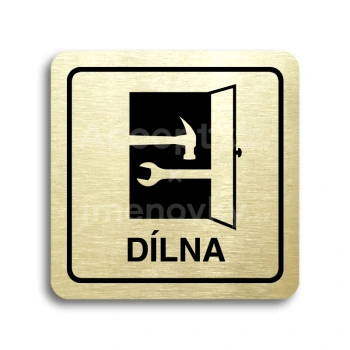 Piktogram "dlna" - zlat tabulka - ern tisk