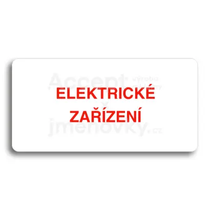 Piktogram "ELEKTRICK ZAZEN" - bl tabulka - barevn tisk bez rmeku