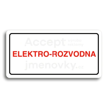 Piktogram "ELEKTRO-ROZVODNA" - bl tabulka - barevn tisk