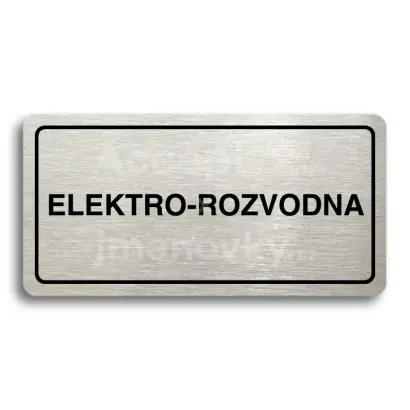 Piktogram "ELEKTRO-ROZVODNA" - stbrn tabulka - ern tisk