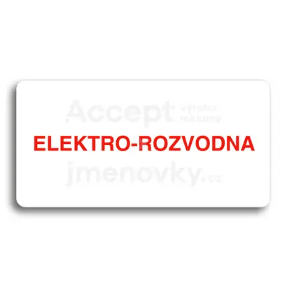 Piktogram "ELEKTRO-ROZVODNA" - bl tabulka - barevn tisk bez rmeku