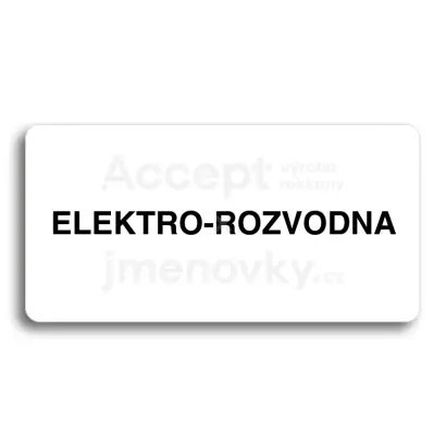 Piktogram "ELEKTRO-ROZVODNA" - bl tabulka - ern tisk bez rmeku