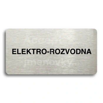 Piktogram "ELEKTRO-ROZVODNA" - stbrn tabulka - ern tisk bez rmeku