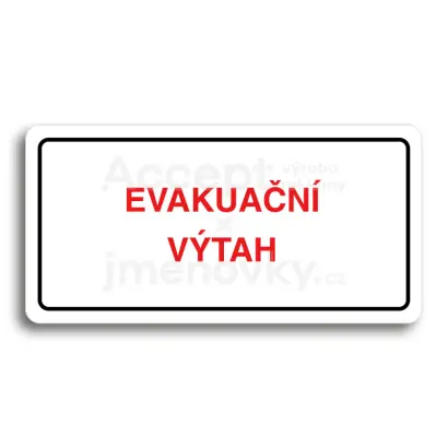 Piktogram "EVAKUAN VTAH" - bl tabulka - barevn tisk