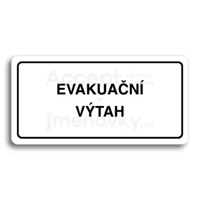 Piktogram "EVAKUAN VTAH" - bl tabulka - ern tisk