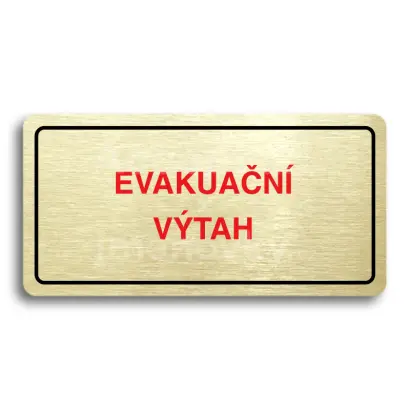 Piktogram "EVAKUAN VTAH" - zlat tabulka - barevn tisk