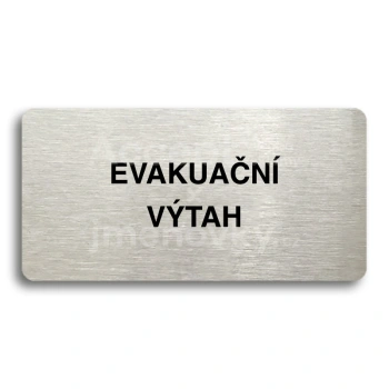 Piktogram "EVAKUAN VTAH" - stbrn tabulka - ern tisk bez rmeku