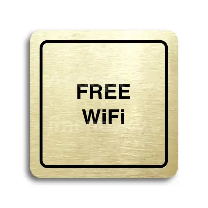 Piktogram "free WiFi" - zlat tabulka - ern tisk