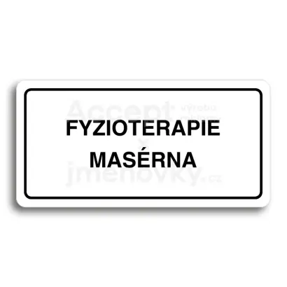 Piktogram "FYZIOTERAPIE - MASRNA" - bl tabulka - ern tisk