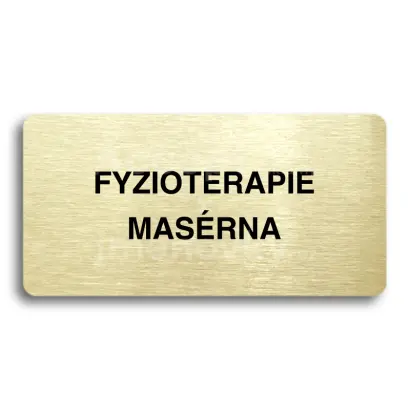 Piktogram "FYZIOTERAPIE - MASRNA" - zlat tabulka - ern tisk bez rmeku