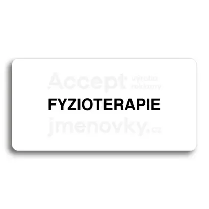 Piktogram "FYZIOTERAPIE" - bl tabulka - ern tisk bez rmeku