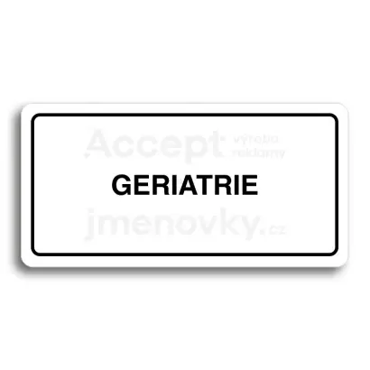 Piktogram "GERIATRIE" - bl tabulka - ern tisk