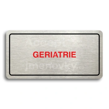 Piktogram "GERIATRIE" - stbrn tabulka - barevn tisk