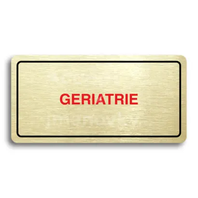 Piktogram "GERIATRIE" - zlat tabulka - barevn tisk