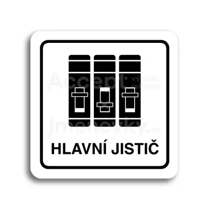 Piktogram "hlavn jisti" - bl tabulka - ern tisk