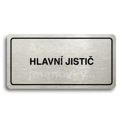 Piktogram "HLAVN JISTI" - stbrn tabulka - ern tisk