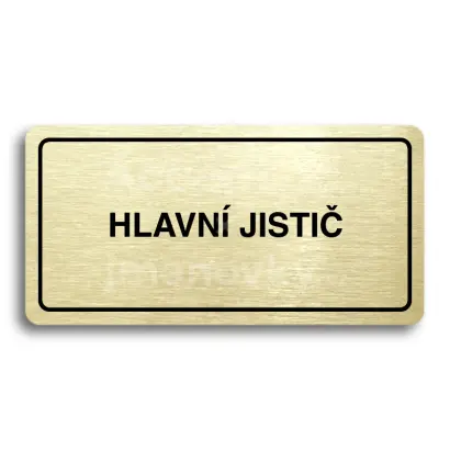 Piktogram "HLAVN JISTI" - zlat tabulka - ern tisk