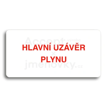 Piktogram "HLAVN UZVR PLYNU" - bl tabulka - barevn tisk bez rmeku