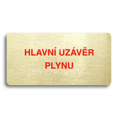 Piktogram "HLAVN UZVR PLYNU" - zlat tabulka - barevn tisk bez rmeku