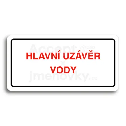 Piktogram "HLAVN UZVR VODY" - bl tabulka - barevn tisk