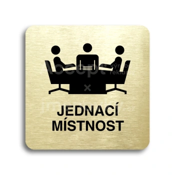 Piktogram "jednac mstnost" - zlat tabulka - ern tisk bez rmeku