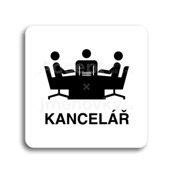 Piktogram "kancel" - bl tabulka - ern tisk bez rmeku