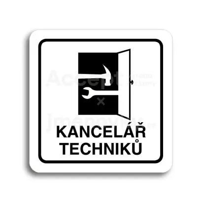 Piktogram "kancel technik" - bl tabulka - ern tisk