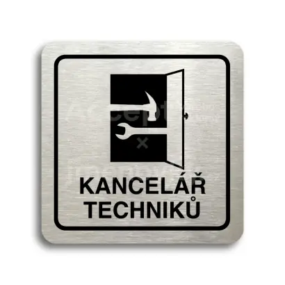 Piktogram "kancel technik" - stbrn tabulka - ern tisk