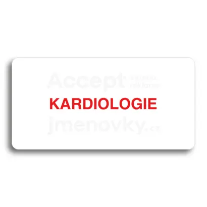 Piktogram "KARDIOLOGIE" - bl tabulka - barevn tisk bez rmeku