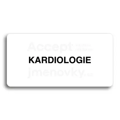 Piktogram "KARDIOLOGIE" - bl tabulka - ern tisk bez rmeku