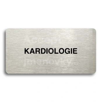 Piktogram "KARDIOLOGIE" - stbrn tabulka - ern tisk bez rmeku