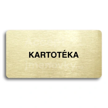 Piktogram "KARTOTKA" - zlat tabulka - ern tisk bez rmeku