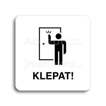 Piktogram "klepat! II" - bl tabulka - ern tisk bez rmeku