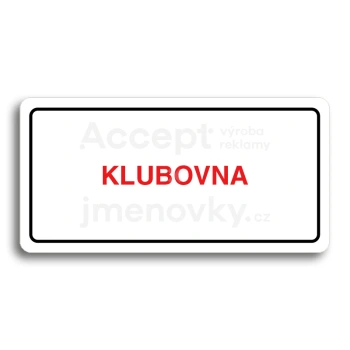 Piktogram "KLUBOVNA" - bl tabulka - barevn tisk