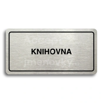 Piktogram "KNIHOVNA" - stbrn tabulka - ern tisk