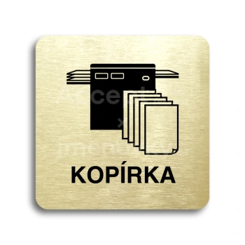 Piktogram "koprka" - zlat tabulka - ern tisk bez rmeku