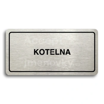 Piktogram "KOTELNA" - stbrn tabulka - ern tisk