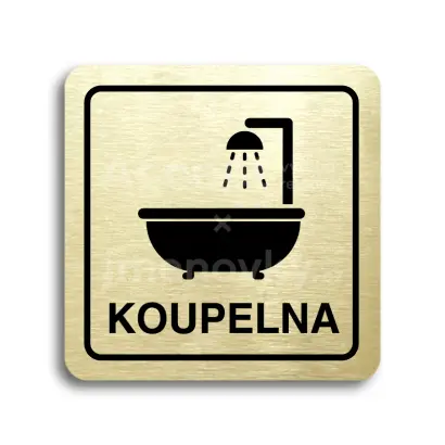 Piktogram "koupelna II" - zlat tabulka - ern tisk