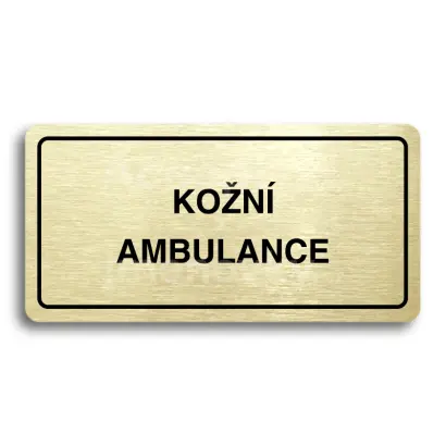 Piktogram "KON AMBULANCE" - zlat tabulka - ern tisk