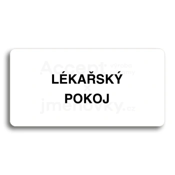 Piktogram "LKASK POKOJ" - bl tabulka - ern tisk bez rmeku