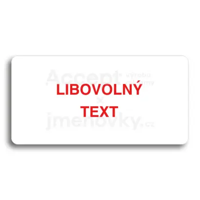 Piktogram "LIBOVOLN TEXT" - bl tabulka - barevn tisk bez rmeku