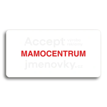 Piktogram "MAMOCENTRUM" - bl tabulka - barevn tisk bez rmeku