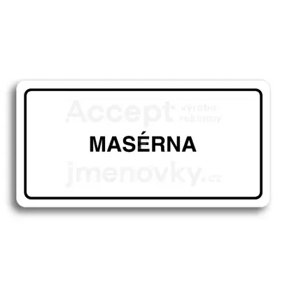 Piktogram "MASRNA" - bl tabulka - ern tisk