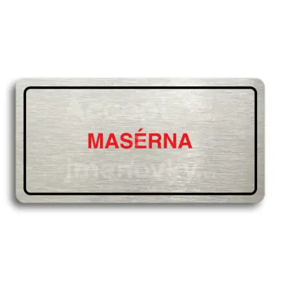 Piktogram "MASRNA" - stbrn tabulka - barevn tisk