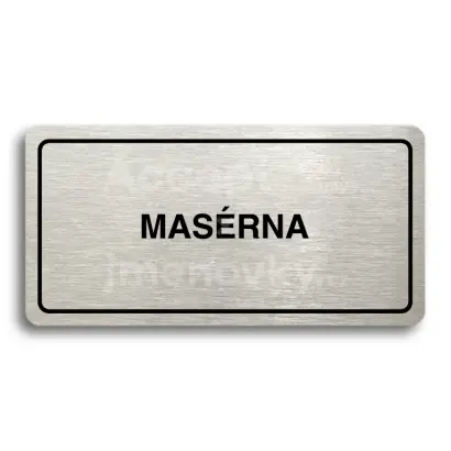 Piktogram "MASRNA" - stbrn tabulka - ern tisk