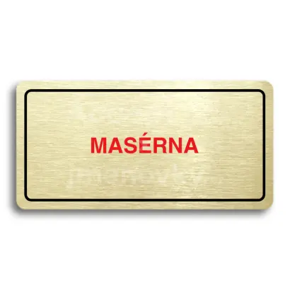 Piktogram "MASRNA" - zlat tabulka - barevn tisk