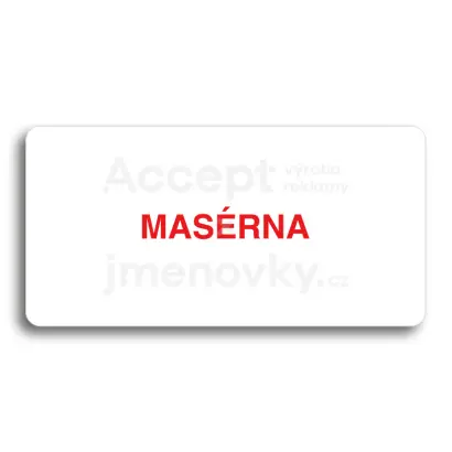 Piktogram "MASRNA" - bl tabulka - barevn tisk bez rmeku