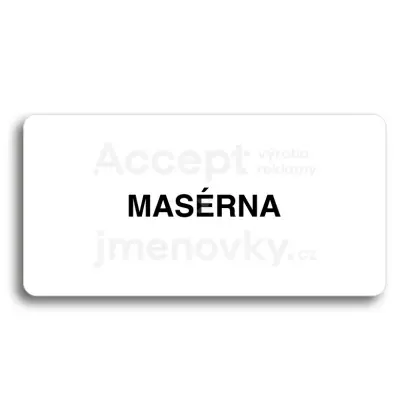 Piktogram "MASRNA" - bl tabulka - ern tisk bez rmeku