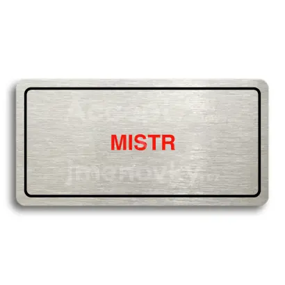 Piktogram "MISTR" - stbrn tabulka - barevn tisk