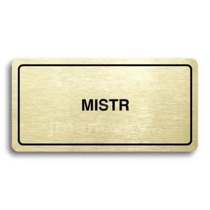 Piktogram "MISTR" - zlat tabulka - ern tisk